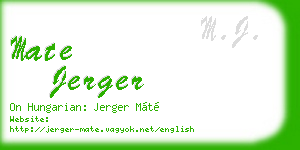 mate jerger business card